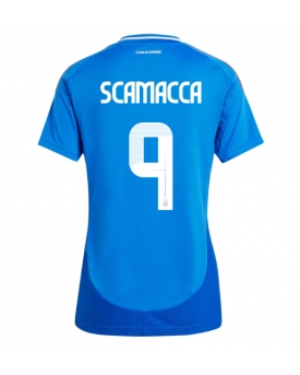 Italia Gianluca Scamacca #9 Maglia Gara Casa Repliche Europei 2024 Donna